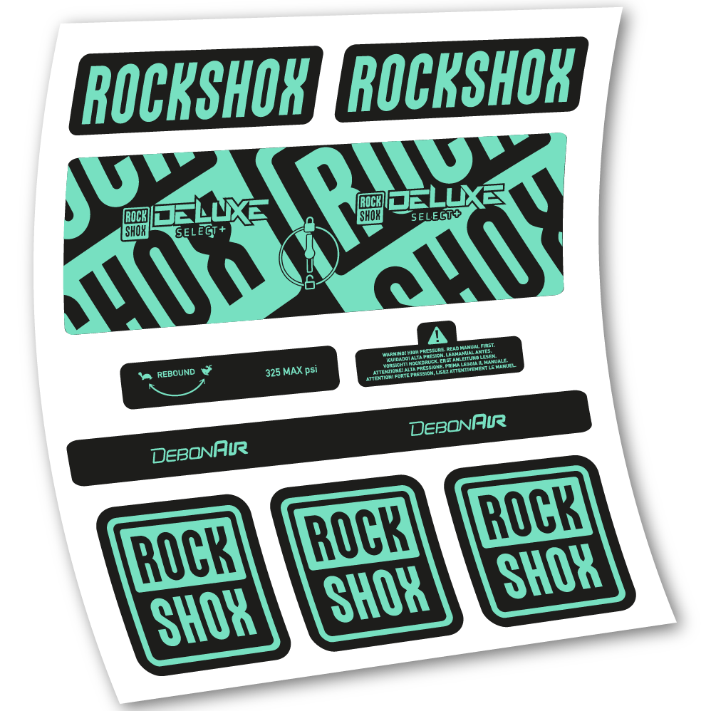 Decal Rock Shox Deluxe Select+, Rear Shox, sticker vinyl