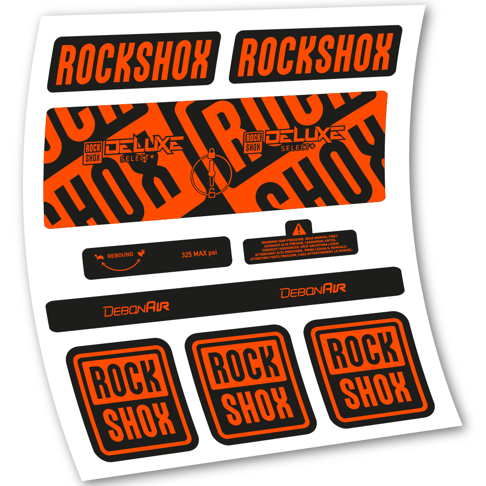 Decal Rock Shox Deluxe Select+, Rear Shox, sticker vinyl