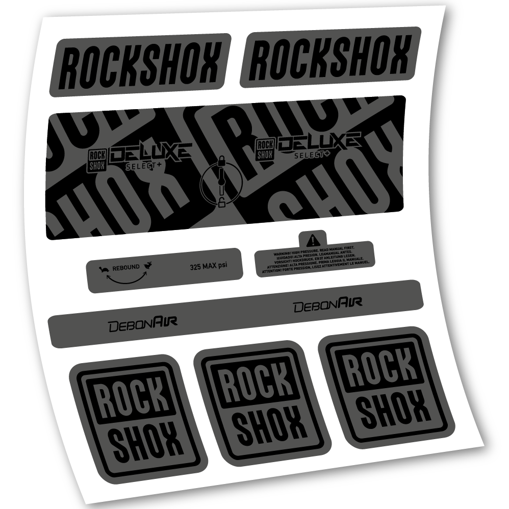 Decal Rock Shox Deluxe Select+, Rear Shox, sticker vinyl