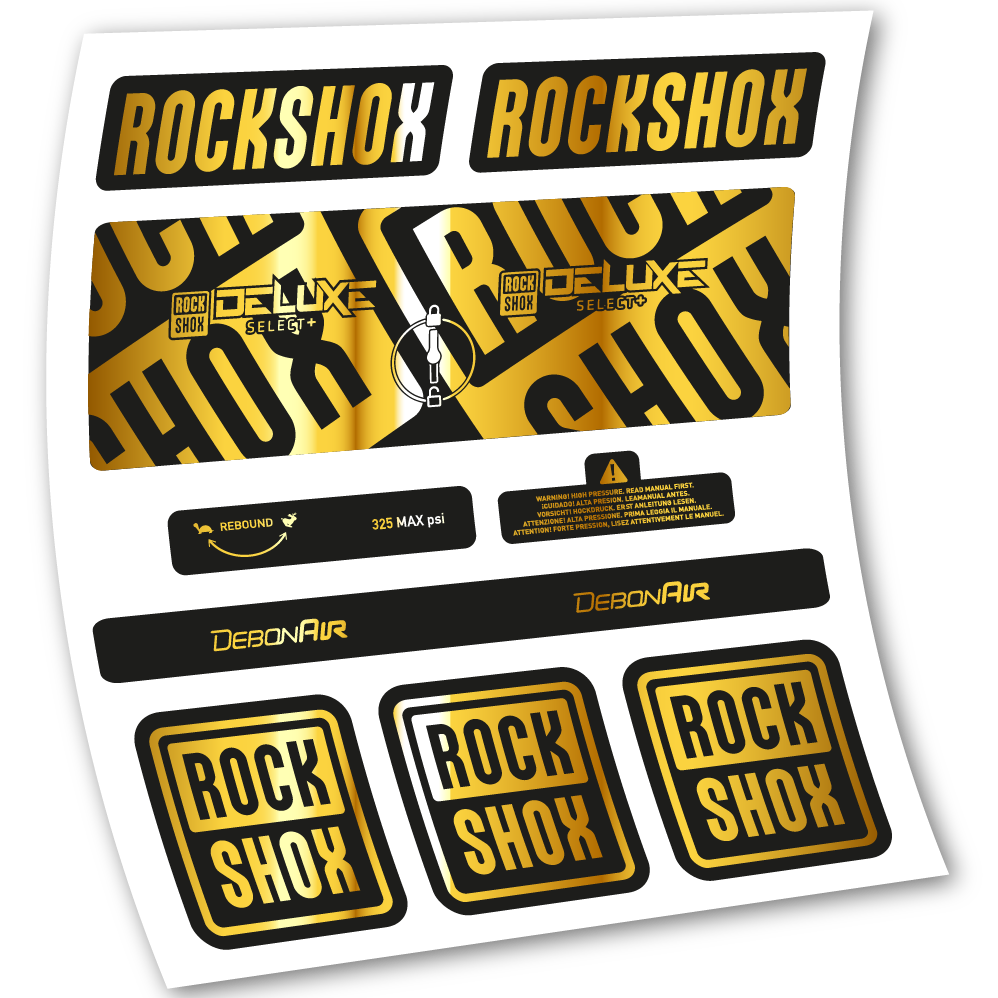 Decal Rock Shox Deluxe Select+, Rear Shox, sticker vinyl