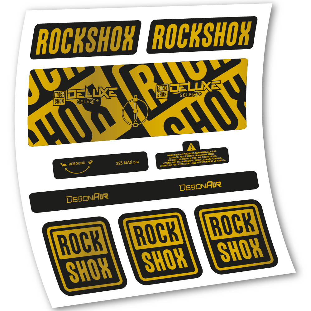Decal Rock Shox Deluxe Select+, Rear Shox, sticker vinyl