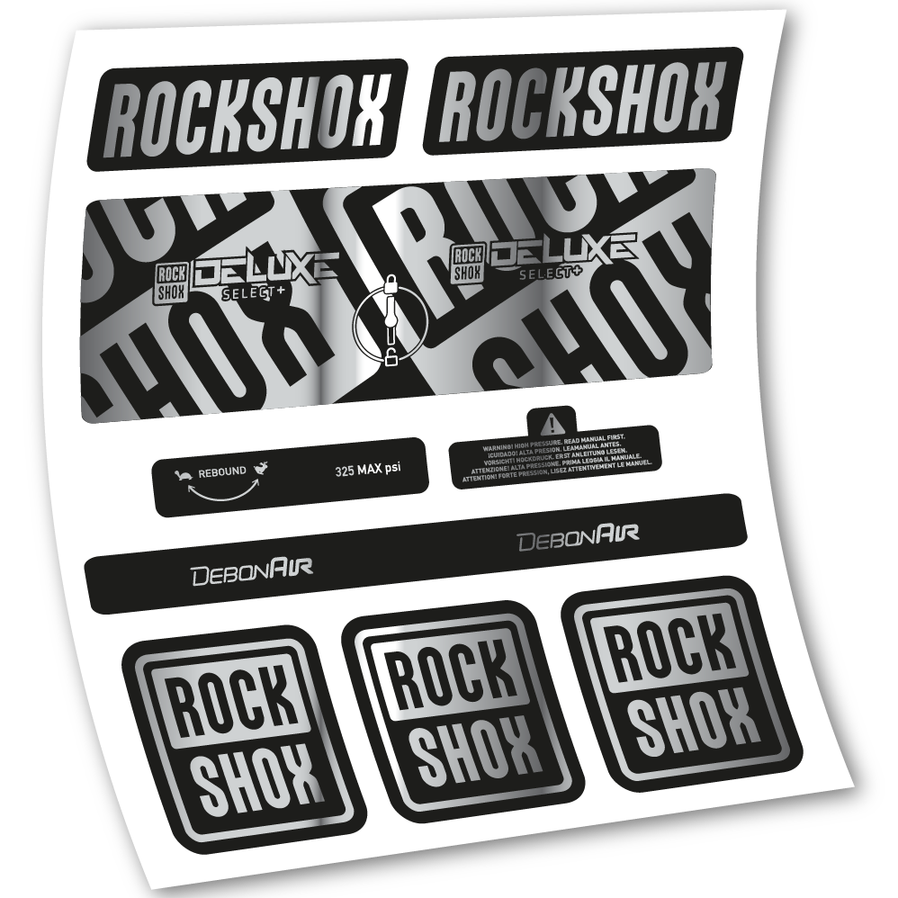 Decal Rock Shox Deluxe Select+, Rear Shox, sticker vinyl