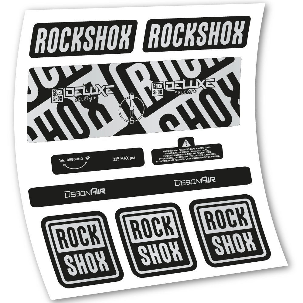 Decal Rock Shox Deluxe Select+, Rear Shox, sticker vinyl