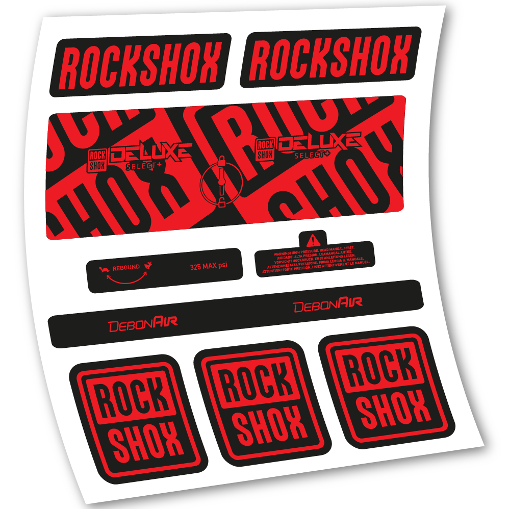 Decal Rock Shox Deluxe Select+, Rear Shox, sticker vinyl