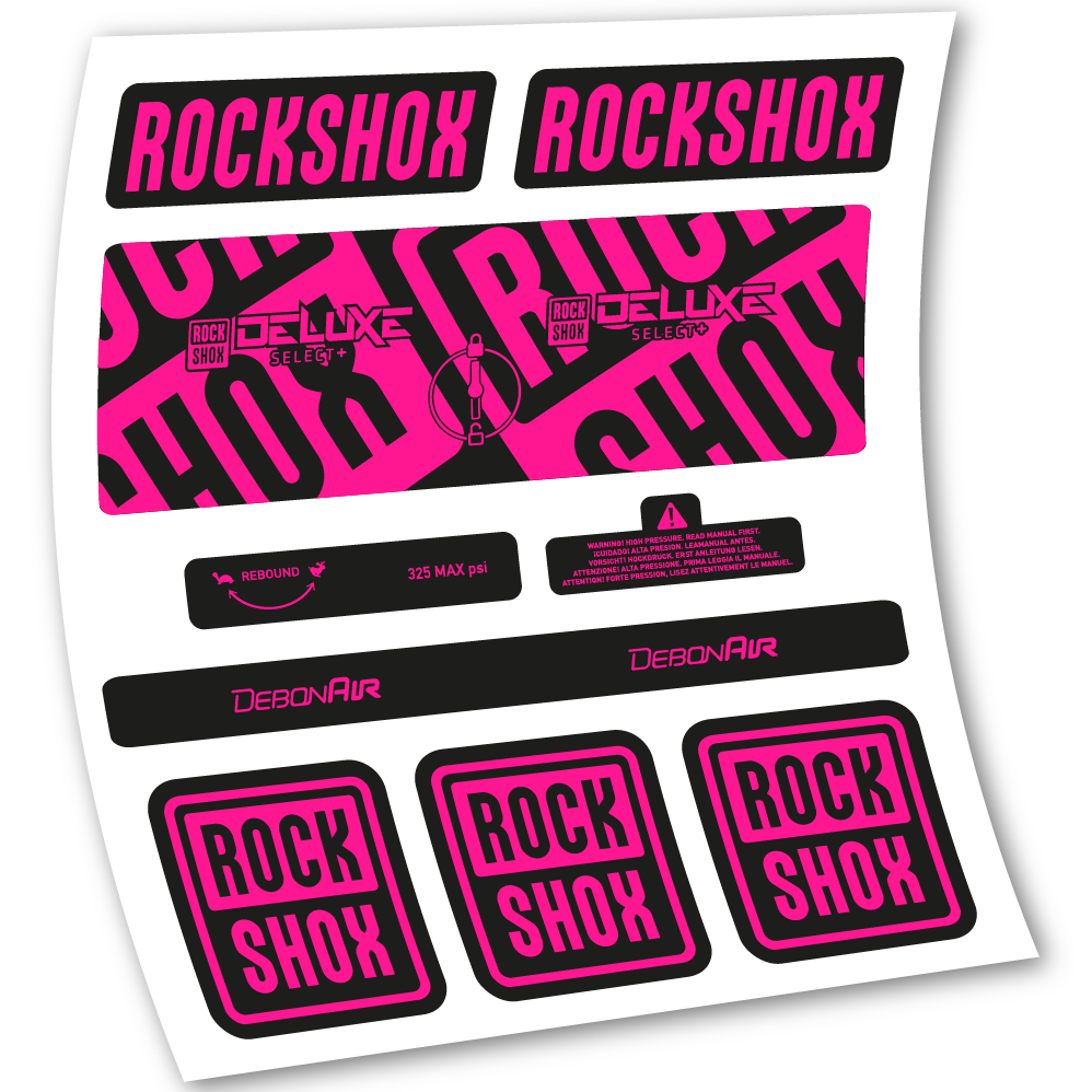 Decal Rock Shox Deluxe Select+, Rear Shox, sticker vinyl