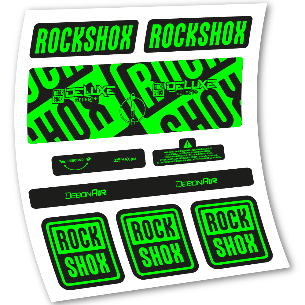 Decal Rock Shox Deluxe Select+, Rear Shox, sticker vinyl