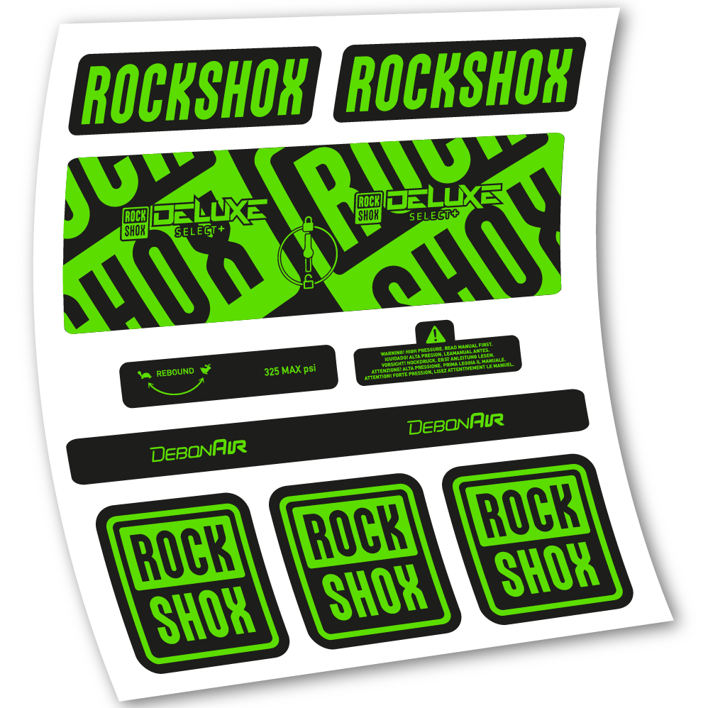 Decal Rock Shox Deluxe Select+, Rear Shox, sticker vinyl