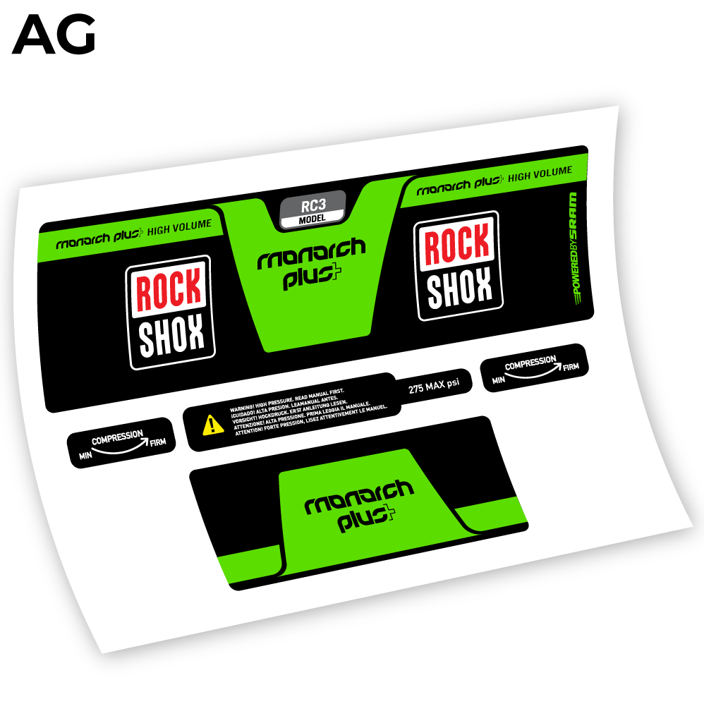 Decal, Rock Shox Monarch Plus High Volume 2014, Rear Shox Sticker vinyl