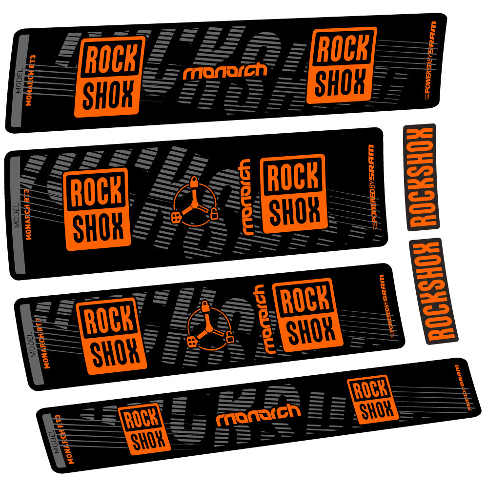 Decal Rock Shox Monarch RT3 2022, Rear Shox, Sticker Vinyl