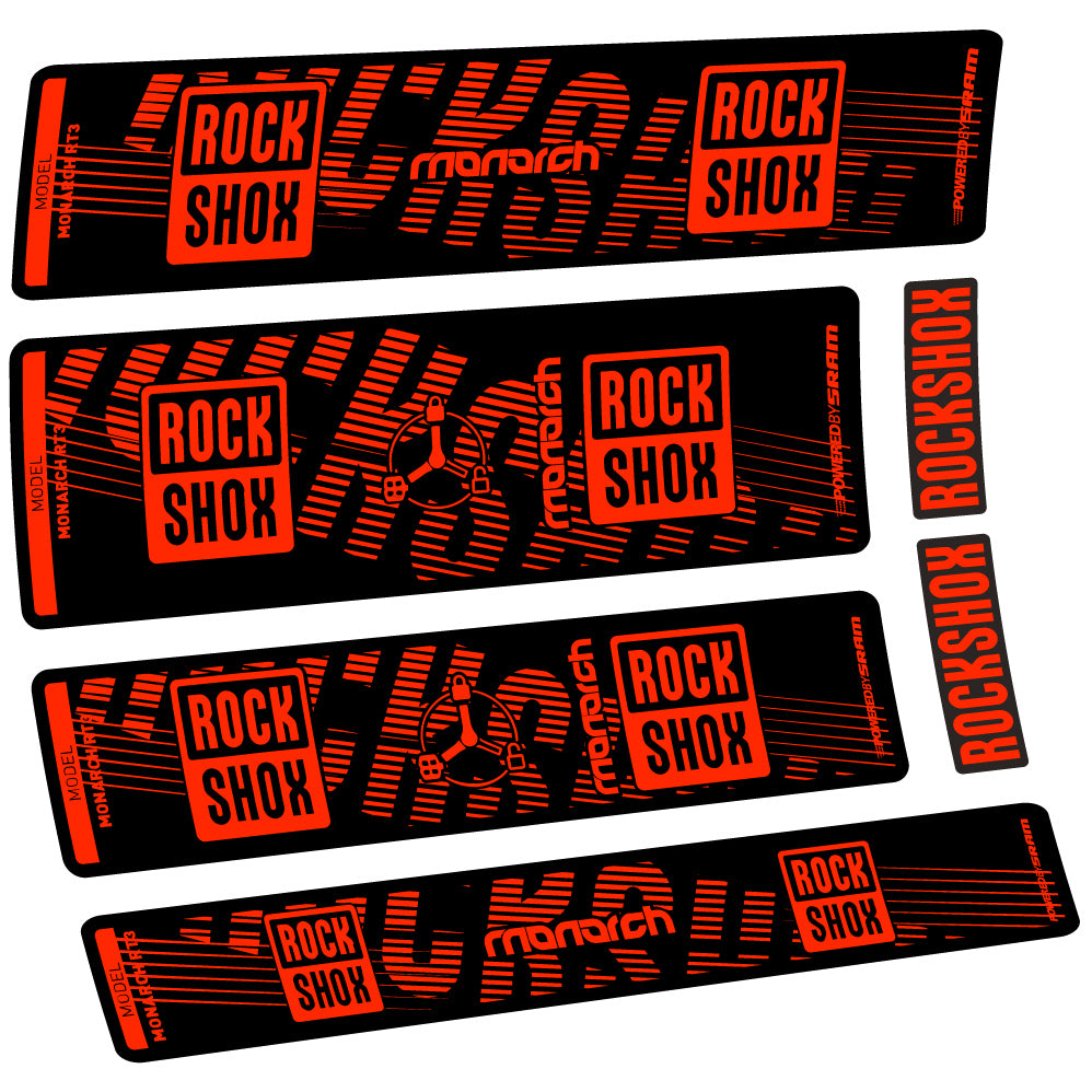 Decal Rock Shox Monarch RT3 2022, Rear Shox, Sticker Vinyl