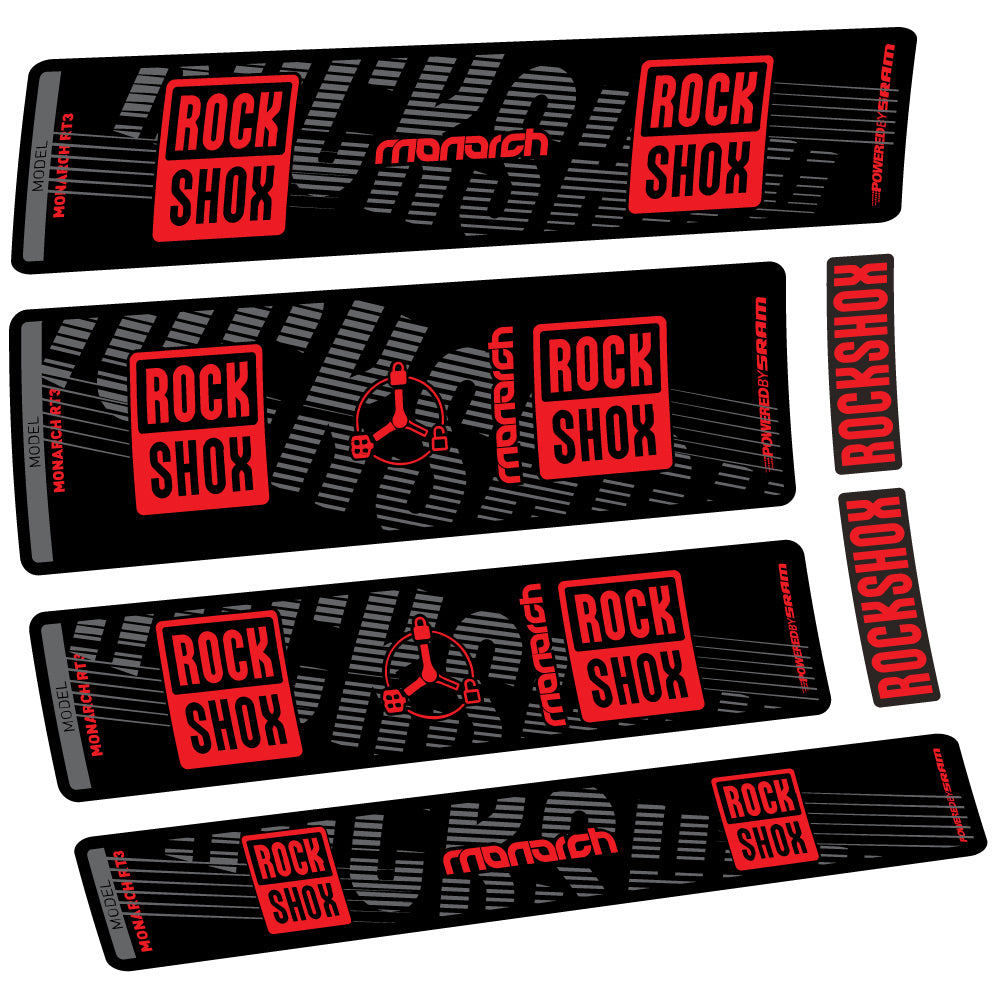 Decal Rock Shox Monarch RT3 2022, Rear Shox, Sticker Vinyl
