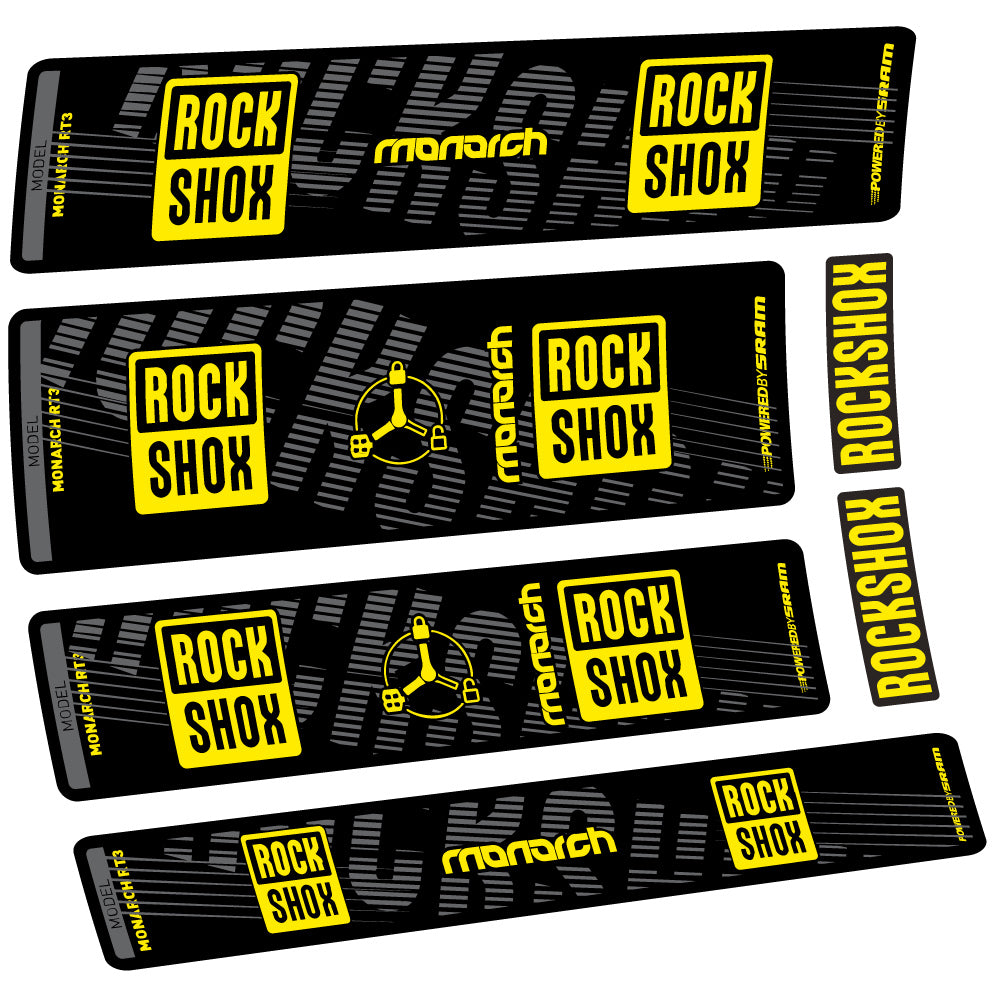 Decal Rock Shox Monarch RT3 2022, Rear Shox, Sticker Vinyl