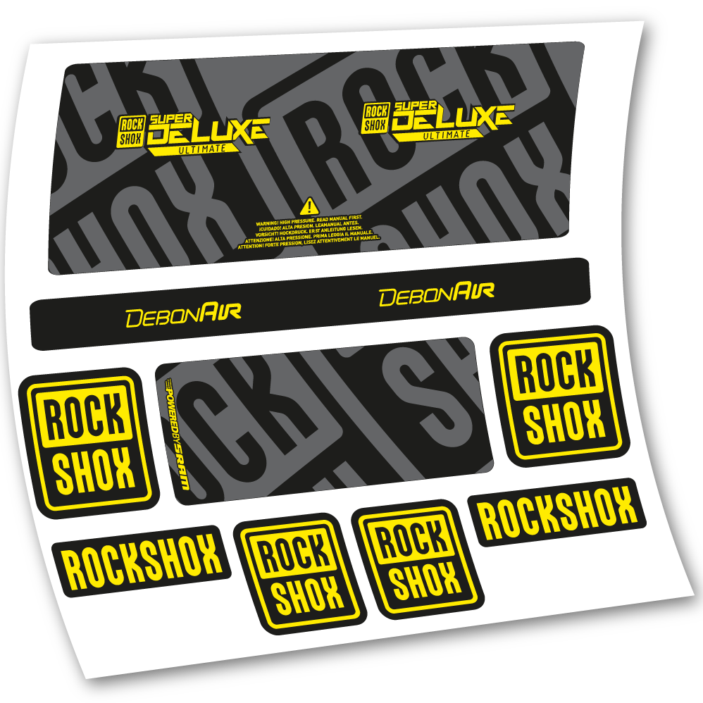 Decal Rock Shox Super Deluxe Ultimate 2020, Rear Shox, sticker vinyl