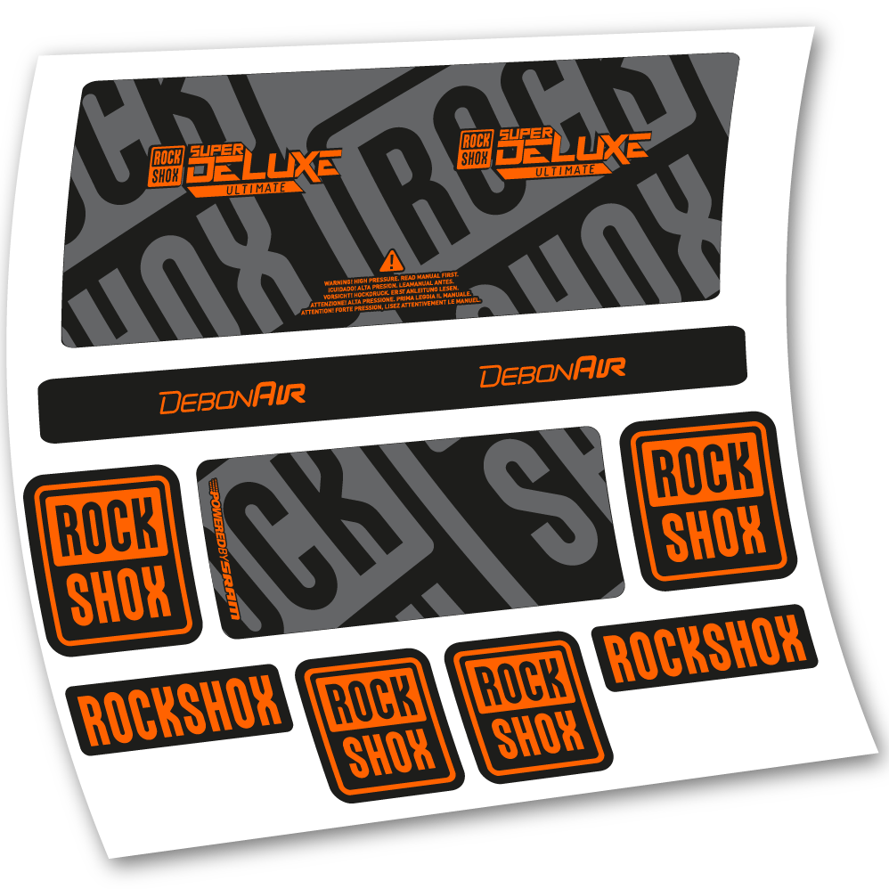 Decal Rock Shox Super Deluxe Ultimate 2020, Rear Shox, sticker vinyl
