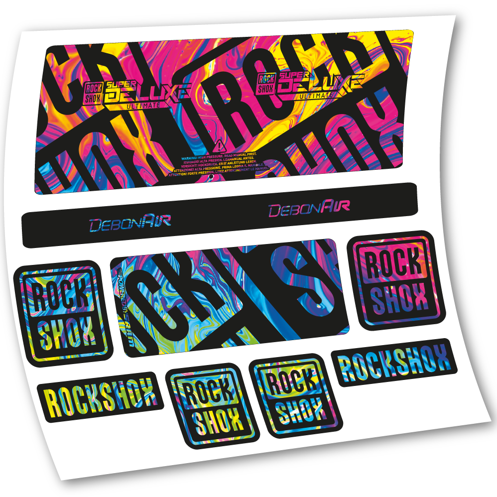 Decal Rock Shox Super Deluxe Ultimate 2020, Rear Shox, sticker vinyl