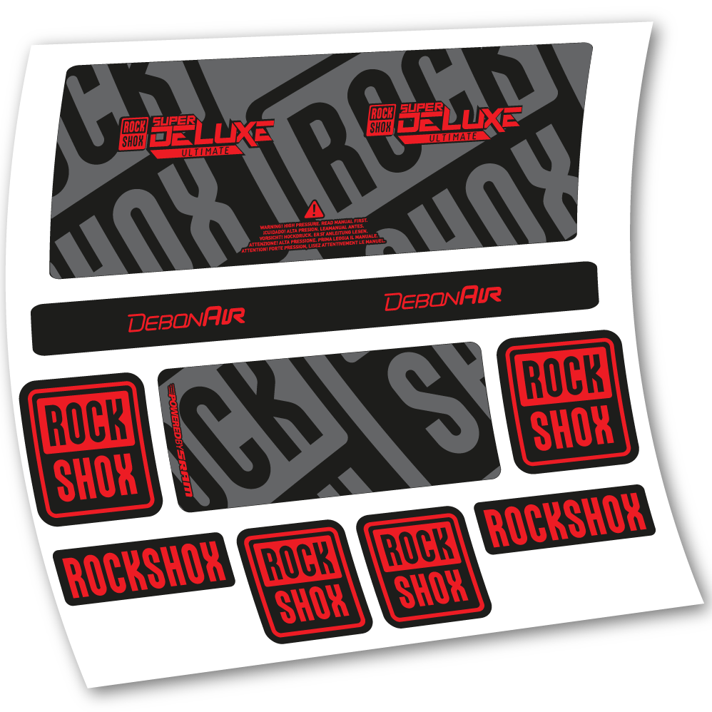 Decal Rock Shox Super Deluxe Ultimate 2020, Rear Shox, sticker vinyl